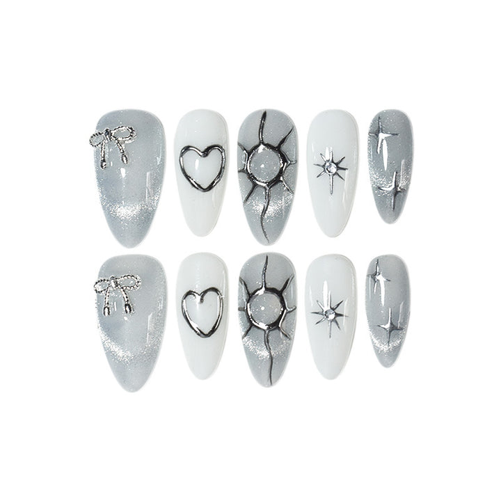 Glitzerndes dekoratives Press-On-Nagelset Karnz