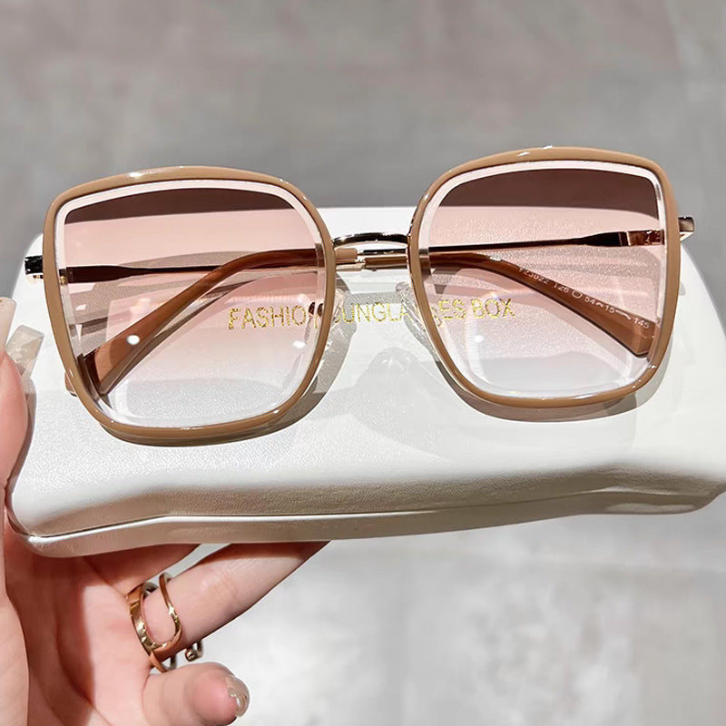 Damen oversized Sonnenbrille mit elegantem Metallrahmen und polarisierten Gläsern Karnz