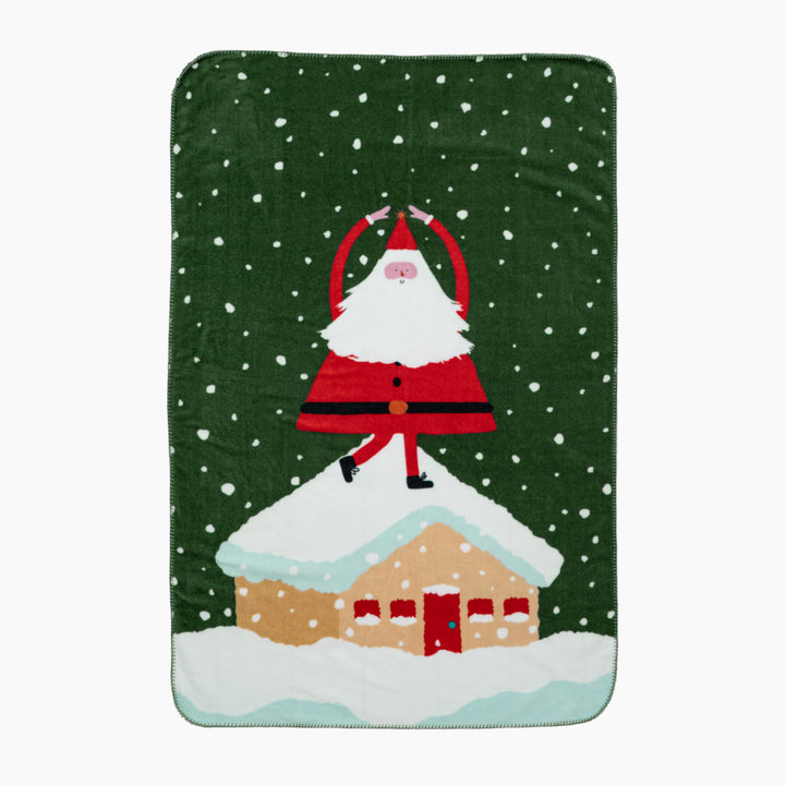 Weiche Weihnachts-Fleecedecke mit Geschenk- und Lebkuchenmotiv Karnz