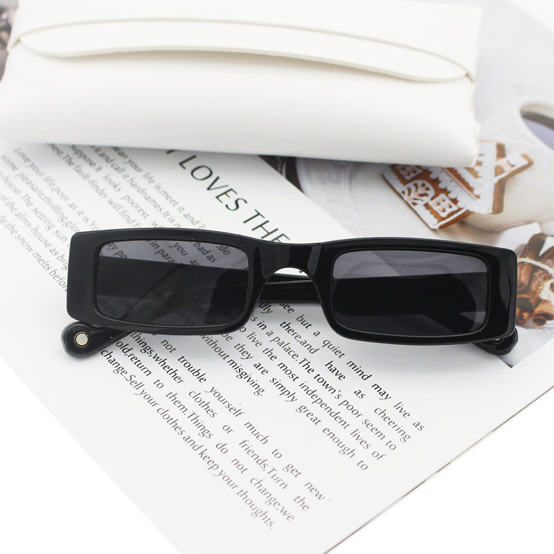 Damen modische rechteckige Sonnenbrille mit strukturiertem Rahmen Karnz
