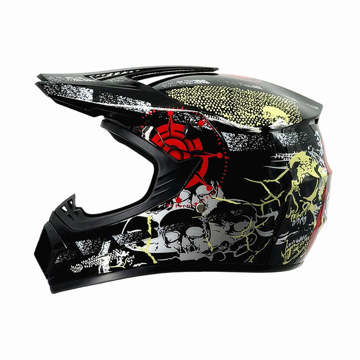Vollgesicht-Motocross-Helm mit verlängertem Visier und verstärktem Kinnschutz Karnz