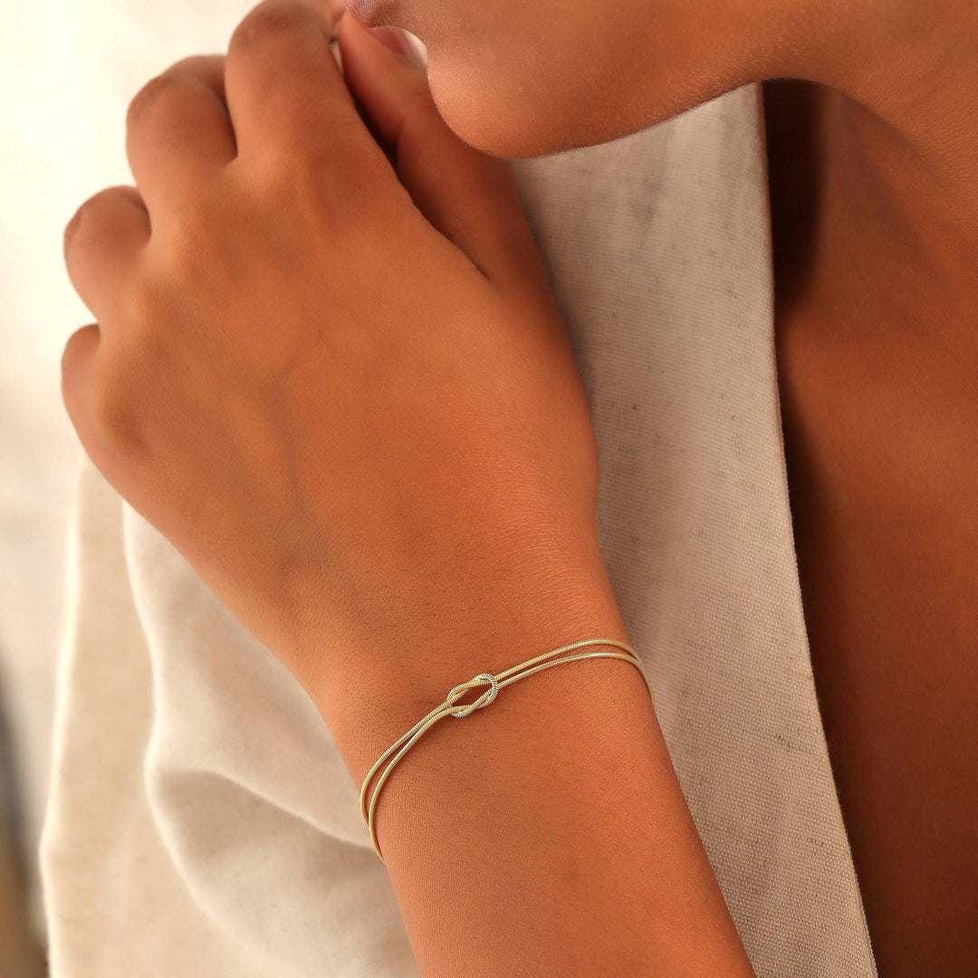 Elegante Doppelstrang-Knotenarmband Karnz