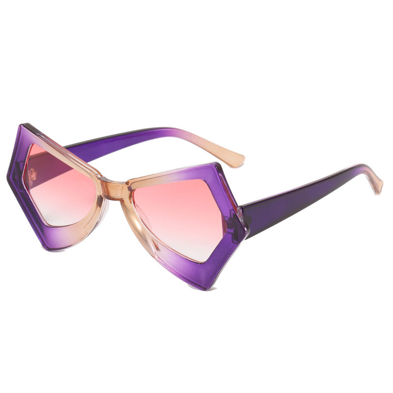 Damen polygonale Sonnenbrille im extravaganten Design Karnz