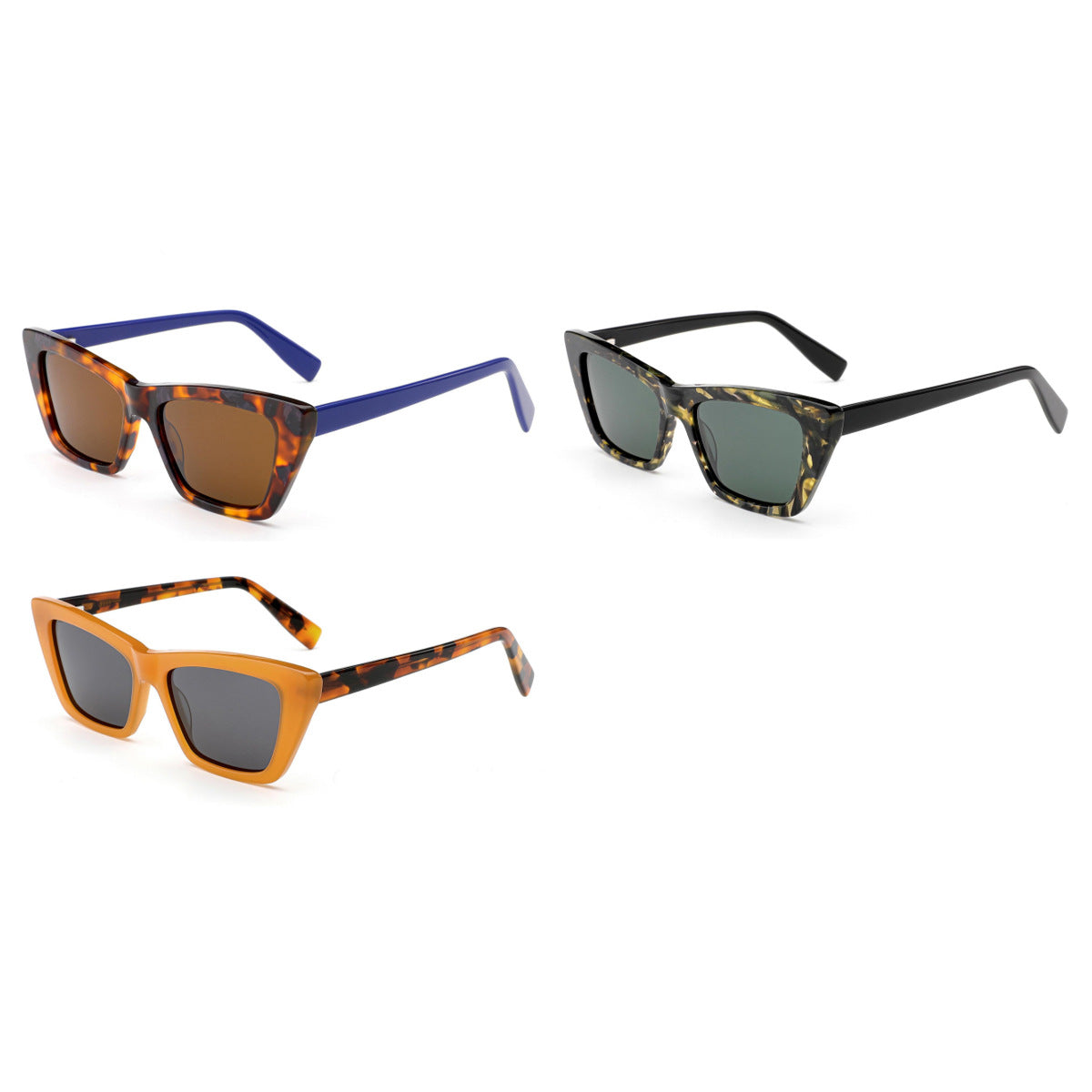Damen Sonnenbrille im trendigen, geometrischen Design mit hochwertigem Kunststoffrahmen Karnz