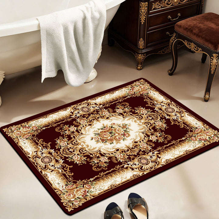 Vintage Floral Design Badematte Karnz