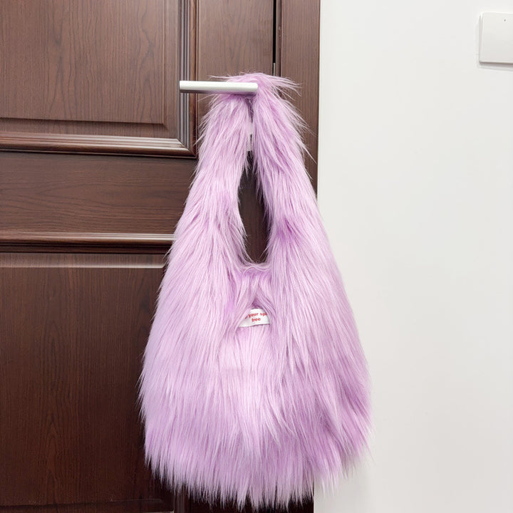 Gemütliche Kunstpelz Hobo-Tasche