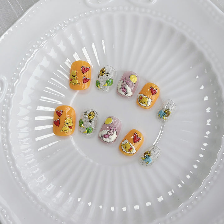 Schmetterlings-verzierte Press-On Nagelset