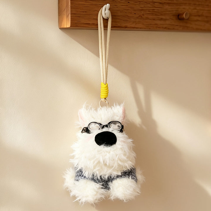 Flauschiger Bunny Taschenanhänger Schlüsselanhänger mit Kunstfell-Plüschkörper und dekorativem Harz-Akzent Karnz