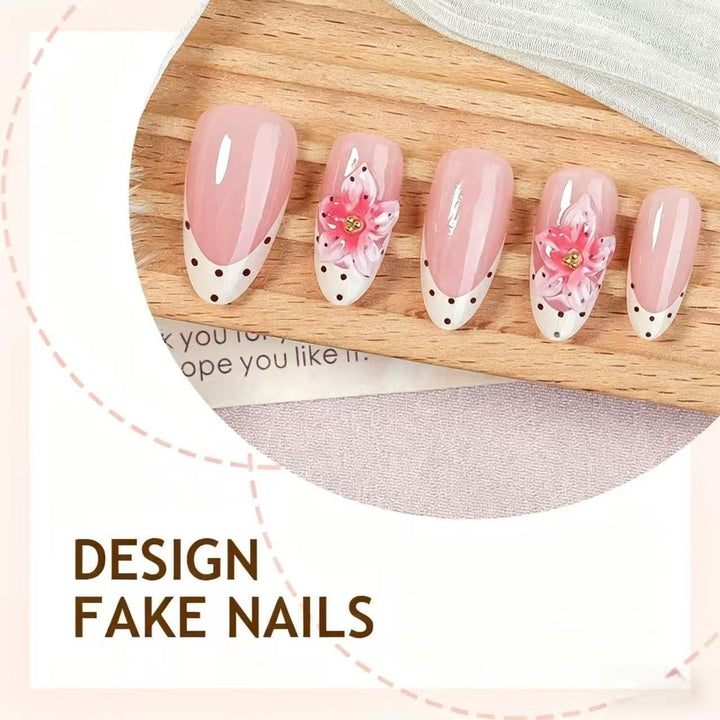 Künstlerisches Floral Design Press-On Nägel Set Karnz