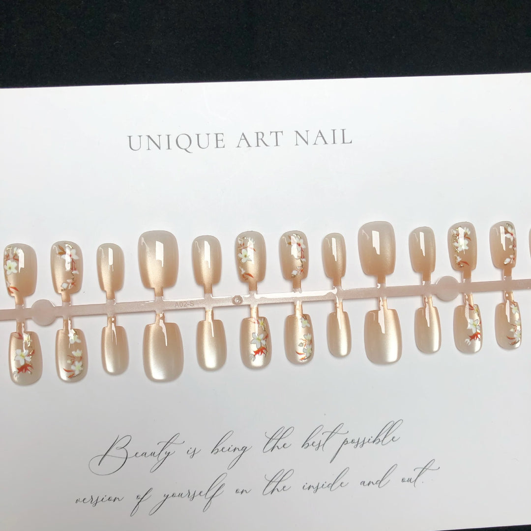 Blumenmuster Press-On Nagelkunst Set