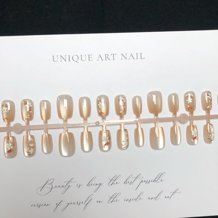 Blumenmuster Press-On Nagelkunst Set