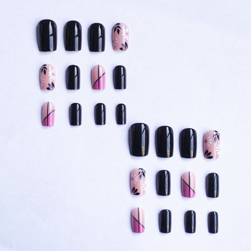 Künstlerisches Floral- und Geometrisches Nagelkunst-Set