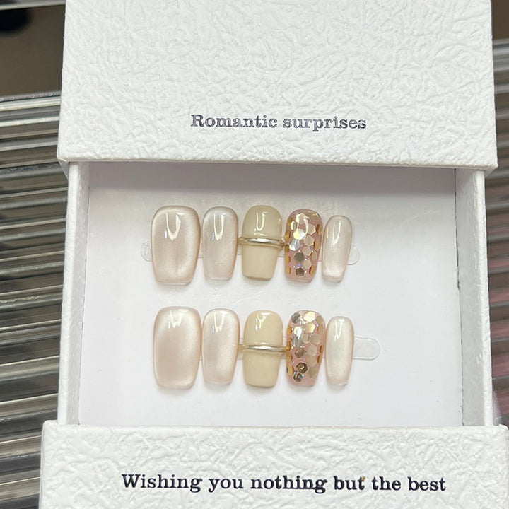 Romantisches Press-On Nagelkunst Set