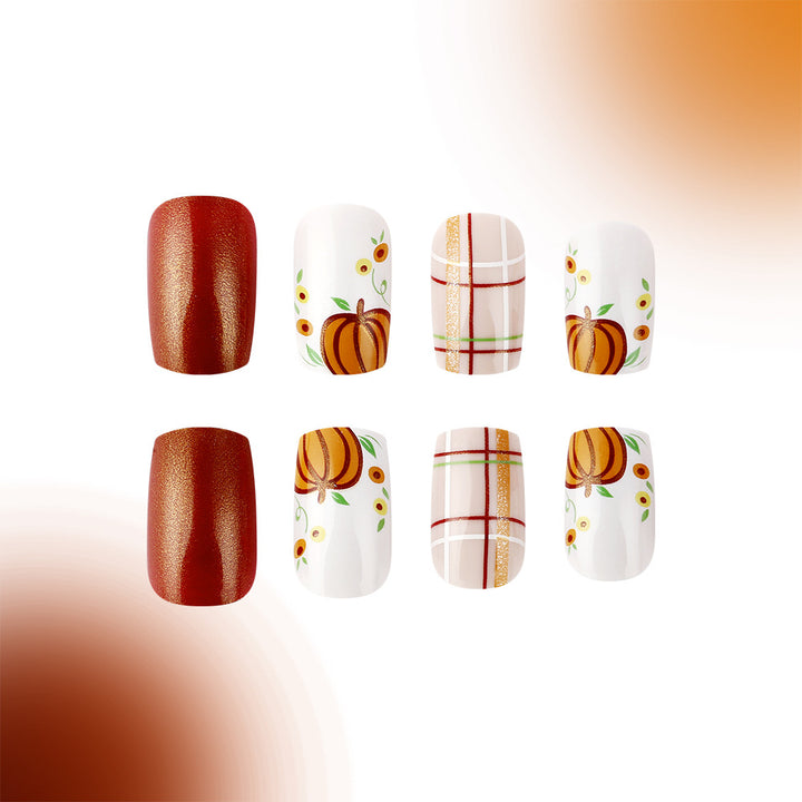 Saisonales Kürbis-Themen-Nagelkunst-Set Karnz