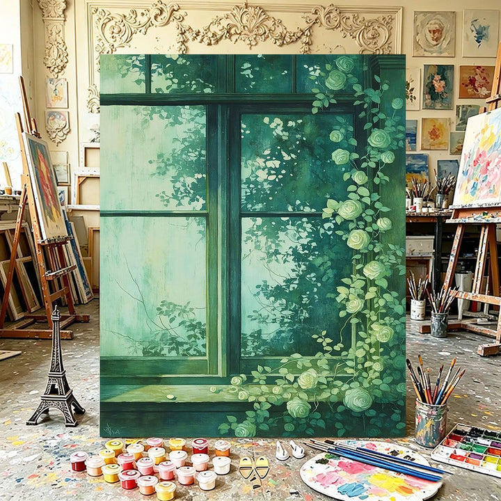 Botanische Fenster Leinwandkunst Karnz