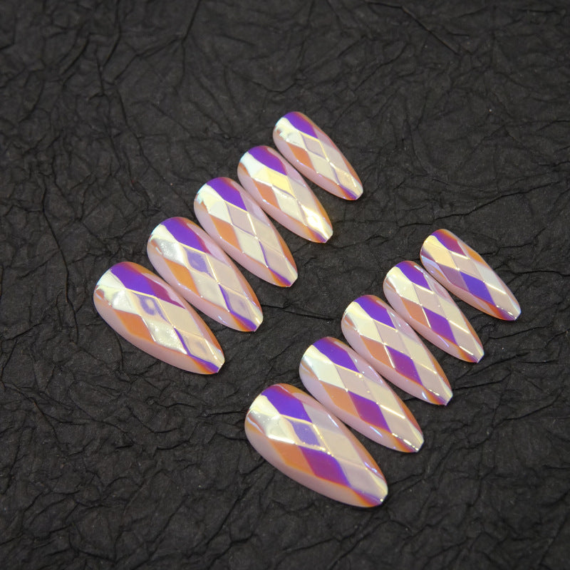 Glamouröses Diamantmuster Press-On Nagelset