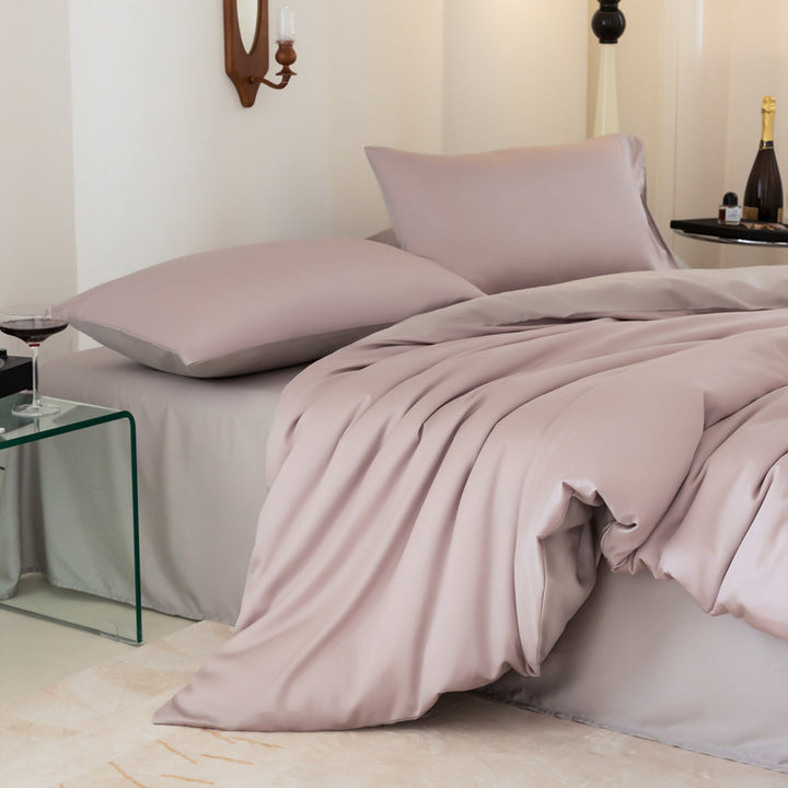 Premium Seidiges Glattes Bettüberwurf-Set