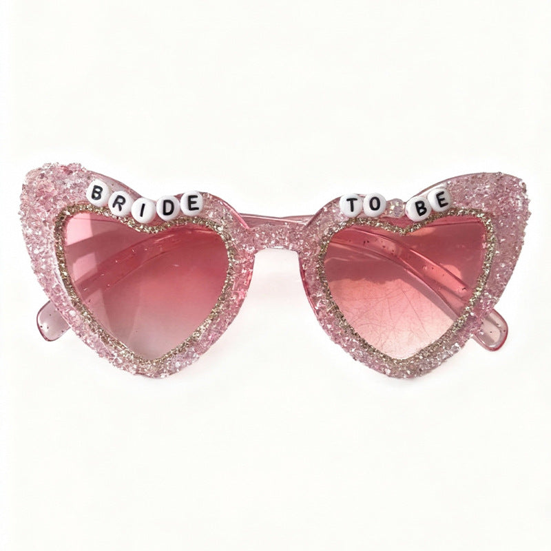 Rhinestone-beschmückte Herz-Sonnenbrille Karnz