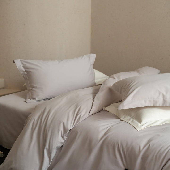 Premium-Baumwollsatin-Bettwäsche-Set mit weichem Hotelverschluss