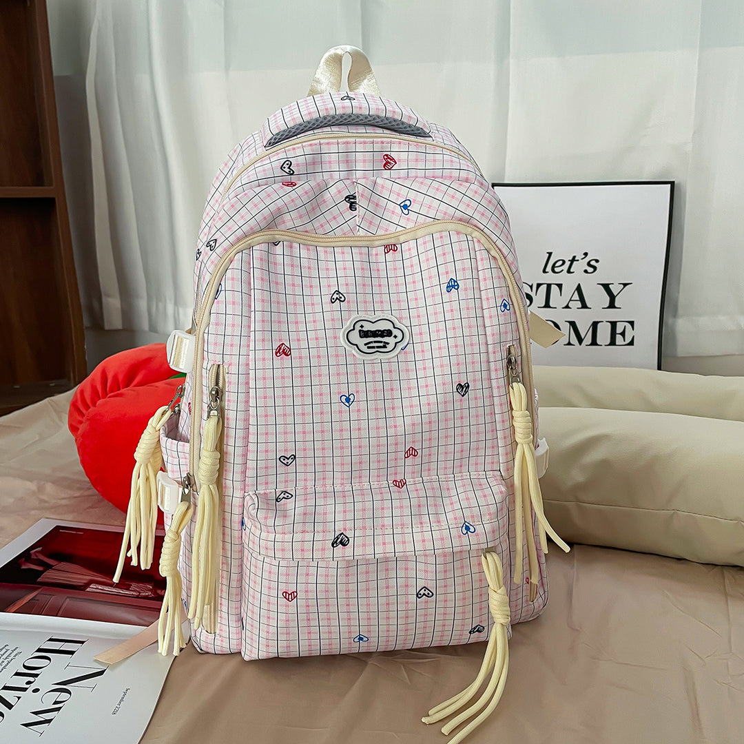 Süßer Multi-Taschen Druck Rucksack Karnz
