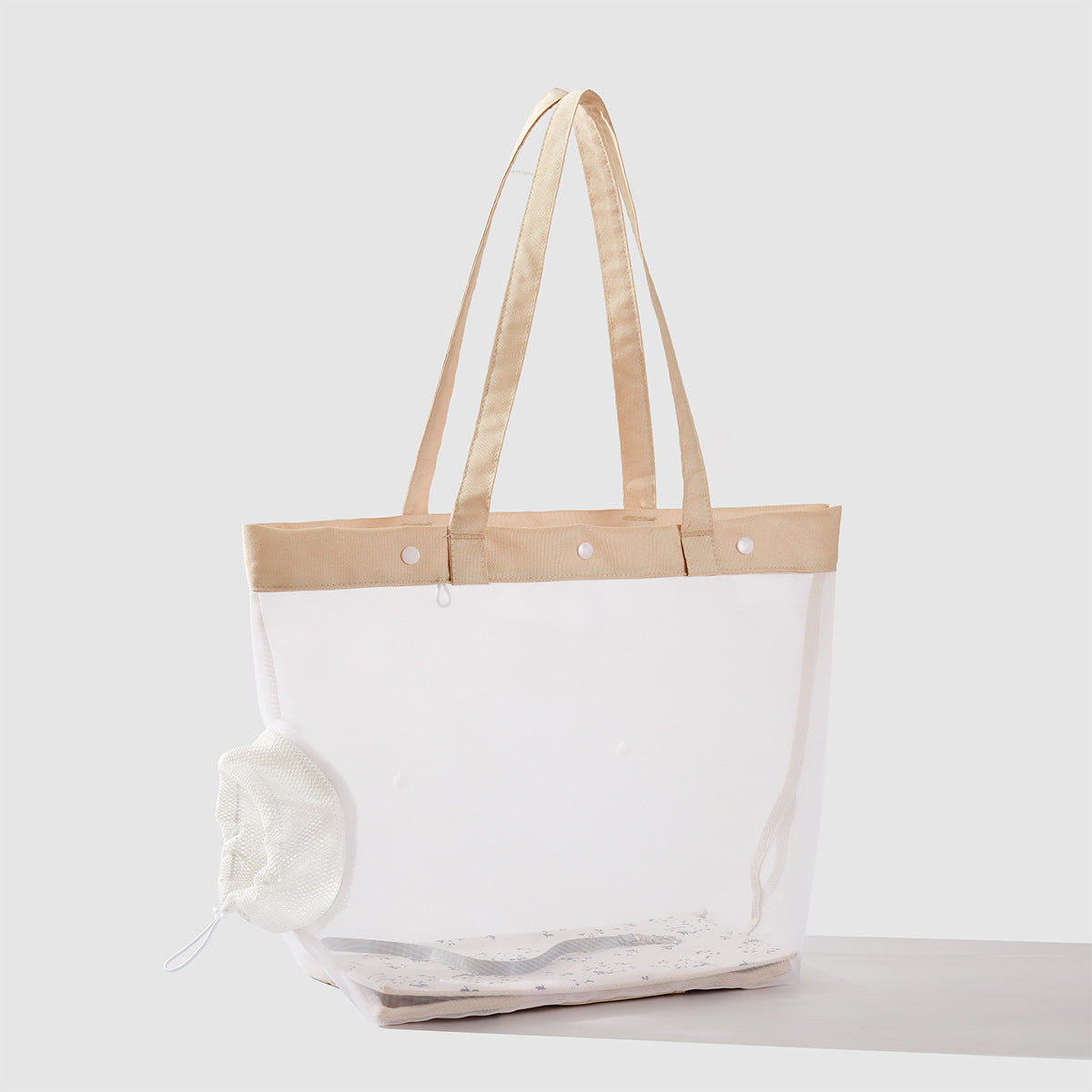 Damen transparente Strandtasche mit robusten Henkel und praktischem Innenfach Karnz