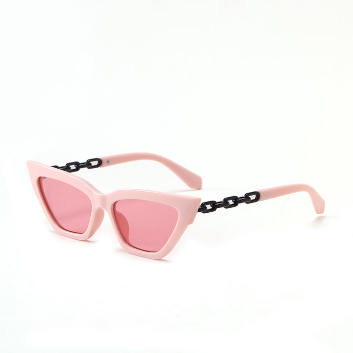 Damen Cat-Eye Sonnenbrille mit luxuriösem Kettenrahmen Karnz