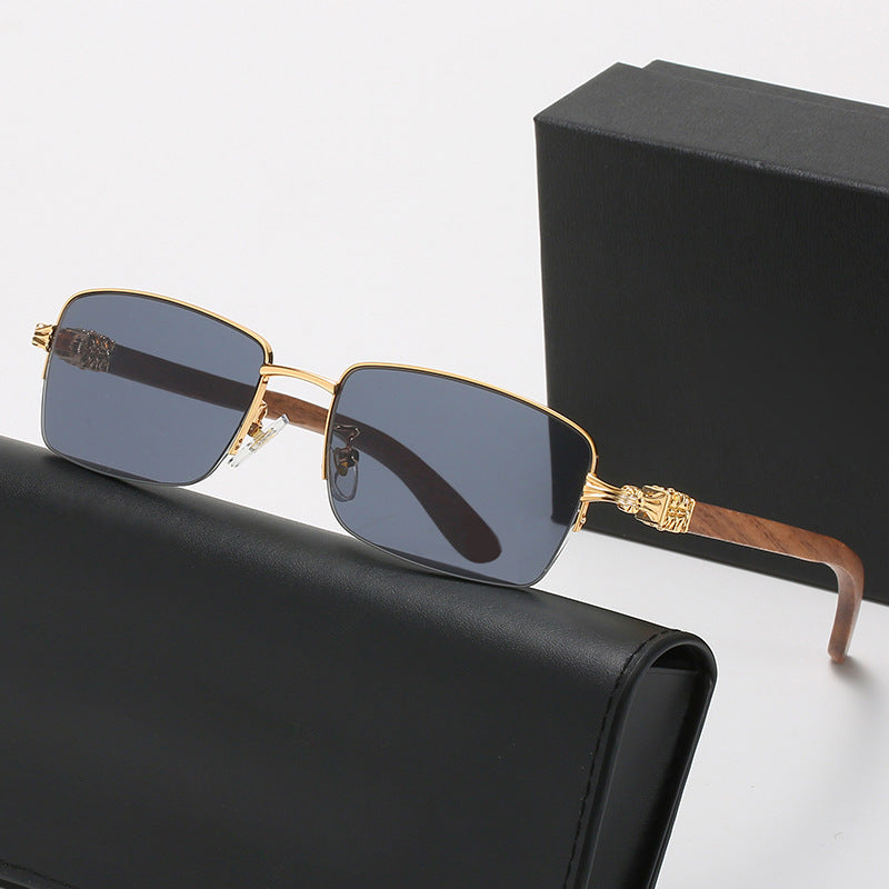 Damen modische Brille mit rechteckigem Rahmen und hochwertigen Holzdetails Karnz