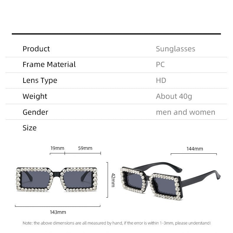 Damen modische Sonnenbrille mit glitzernder Rahmenverzierung Karnz