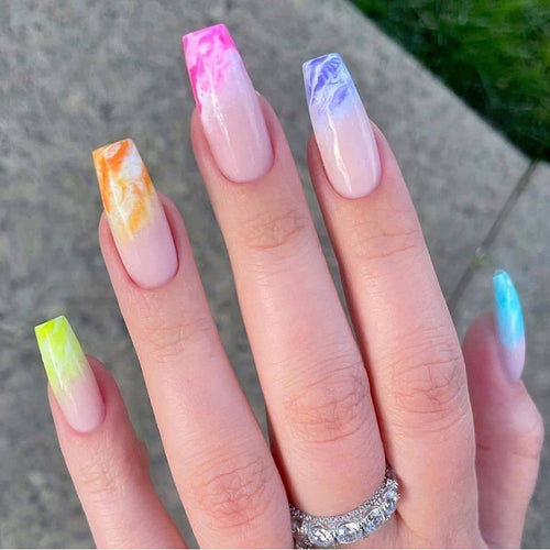 Marmor-Effekt Press-On Nagelset Karnz