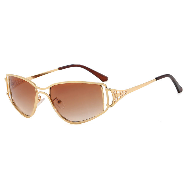 Damen exklusive Cat-Eye Sonnenbrille mit eleganten Verzierungen Karnz