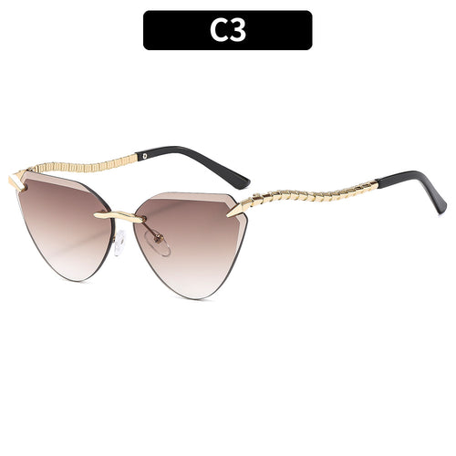 Elegante Cateye-Sonnenbrille mit strukturierten Bügeln