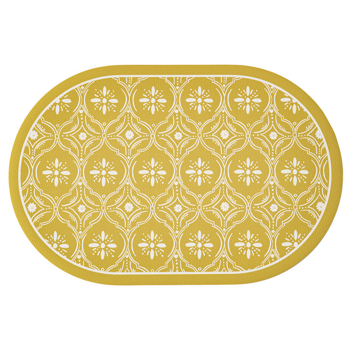 Runder dekorativer Teppich mit floraler Tierillustration und feiner Jacquardstruktur Karnz