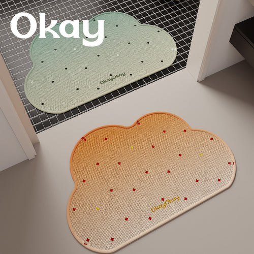 Cloud-Shaped Plush Microfiber Absorbent Non-Slip Bath and Entry Rug