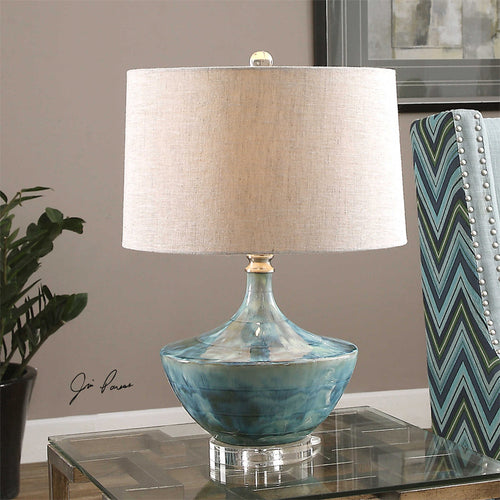 Dekorative Tischlampe mit künstlerischem Glasdesign