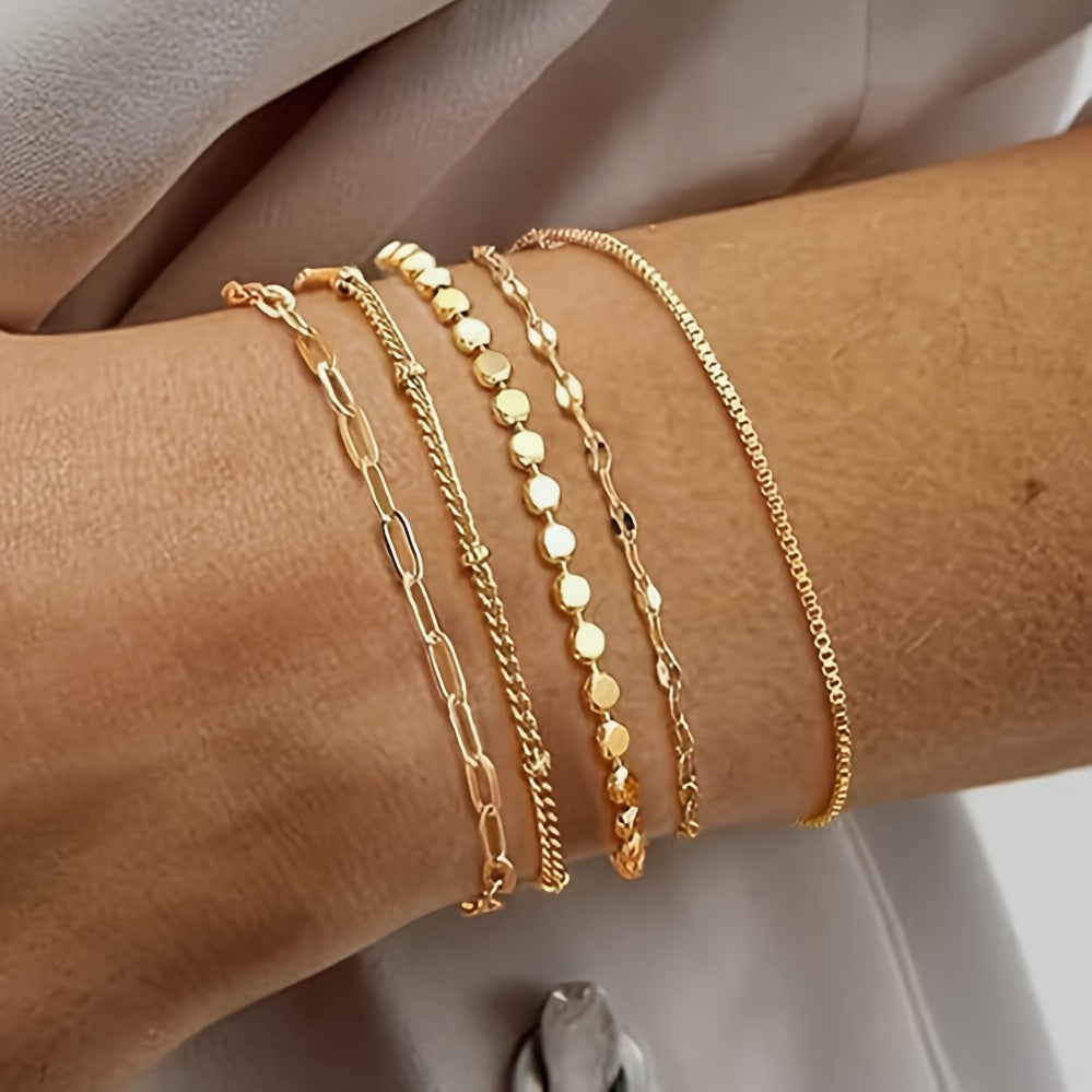 Delikates Goldkettchen Armband Set Karnz