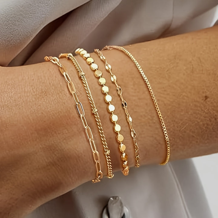 Delikates Goldkettchen Armband Set Karnz
