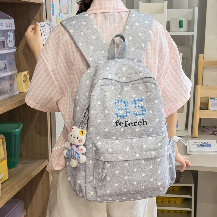 Verspielter Sternenmuster-Schulrucksack Karnz