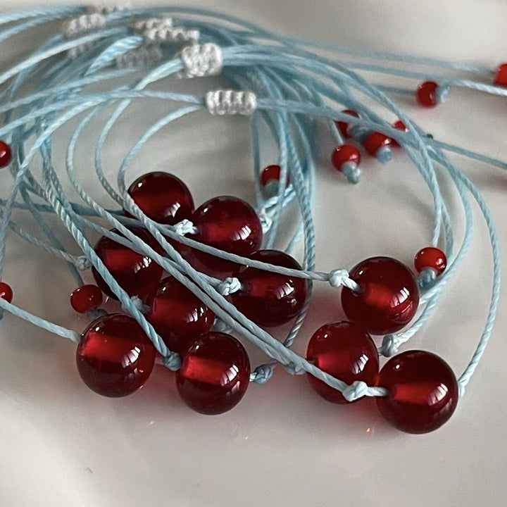 Verstellbares Schnur- und Edelsteinarmband Karnz