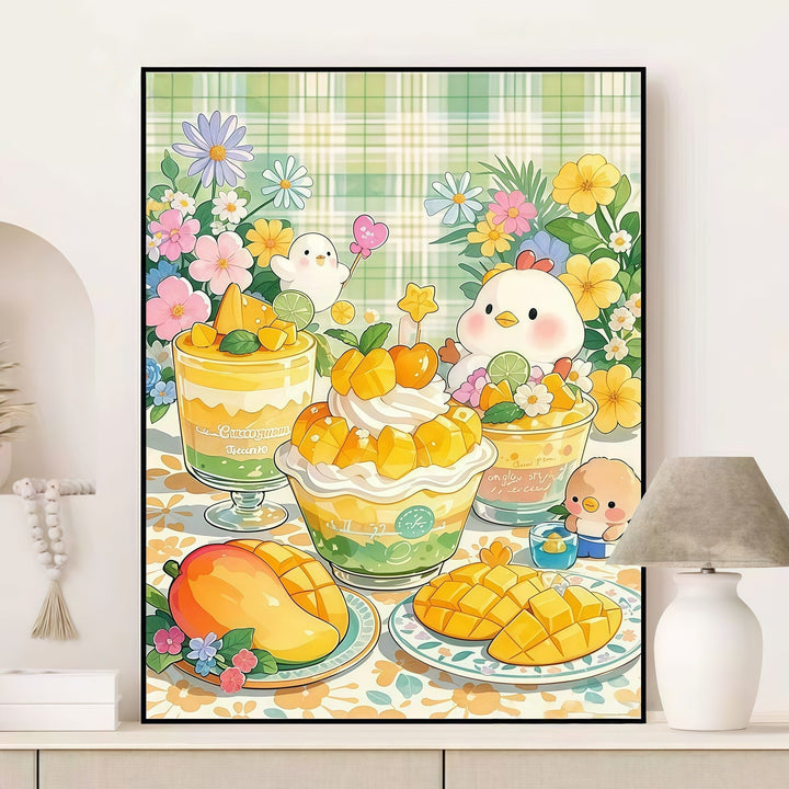 Fruchtiges Dessert-Themen-Leinwand-Kunstwerk Karnz