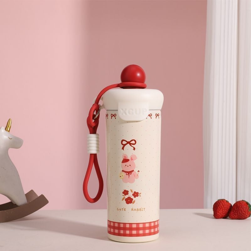 Damen Freizeit-Trinkflasche mit niedlichem Katzenmotiv Karnz