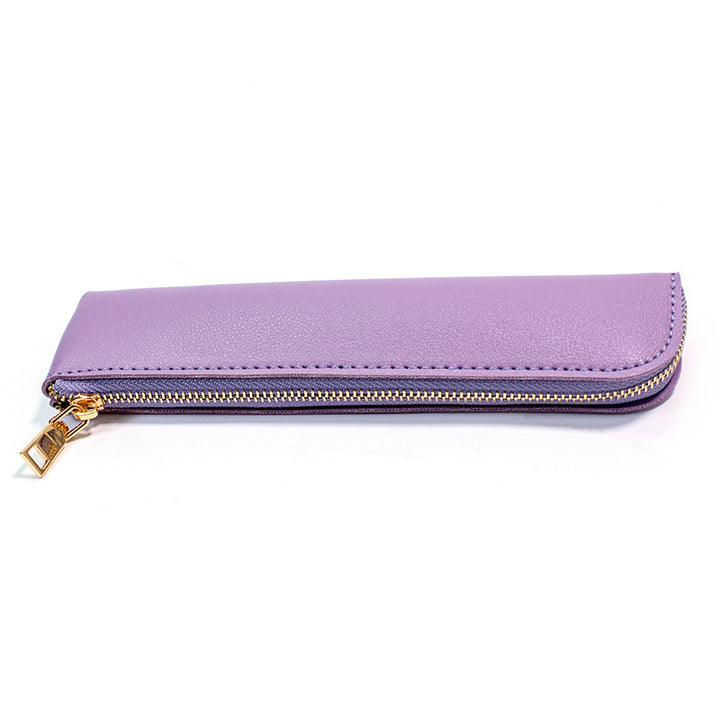 Premium Leder Reißverschluss Bleistift Etui Karnz