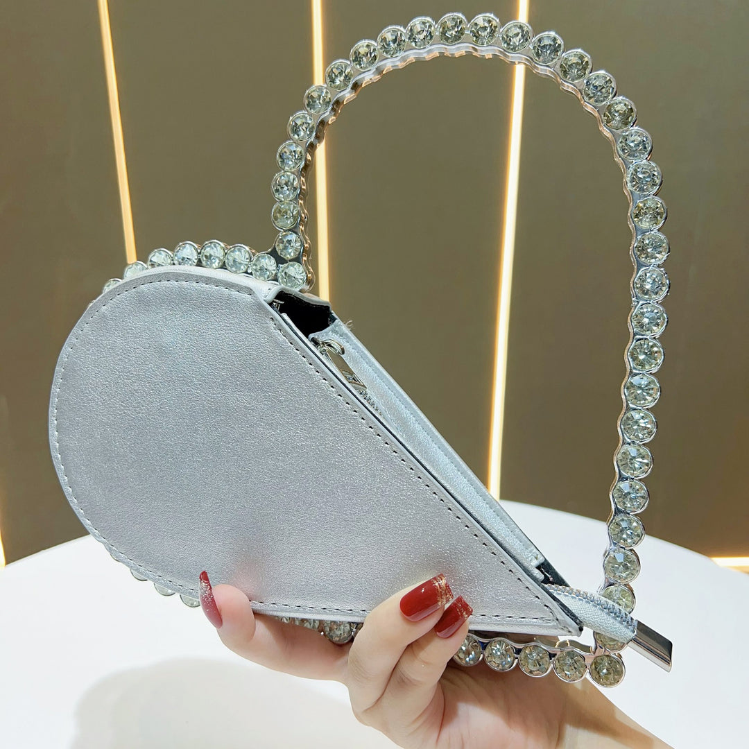Herzförmige Strass-Handtasche
