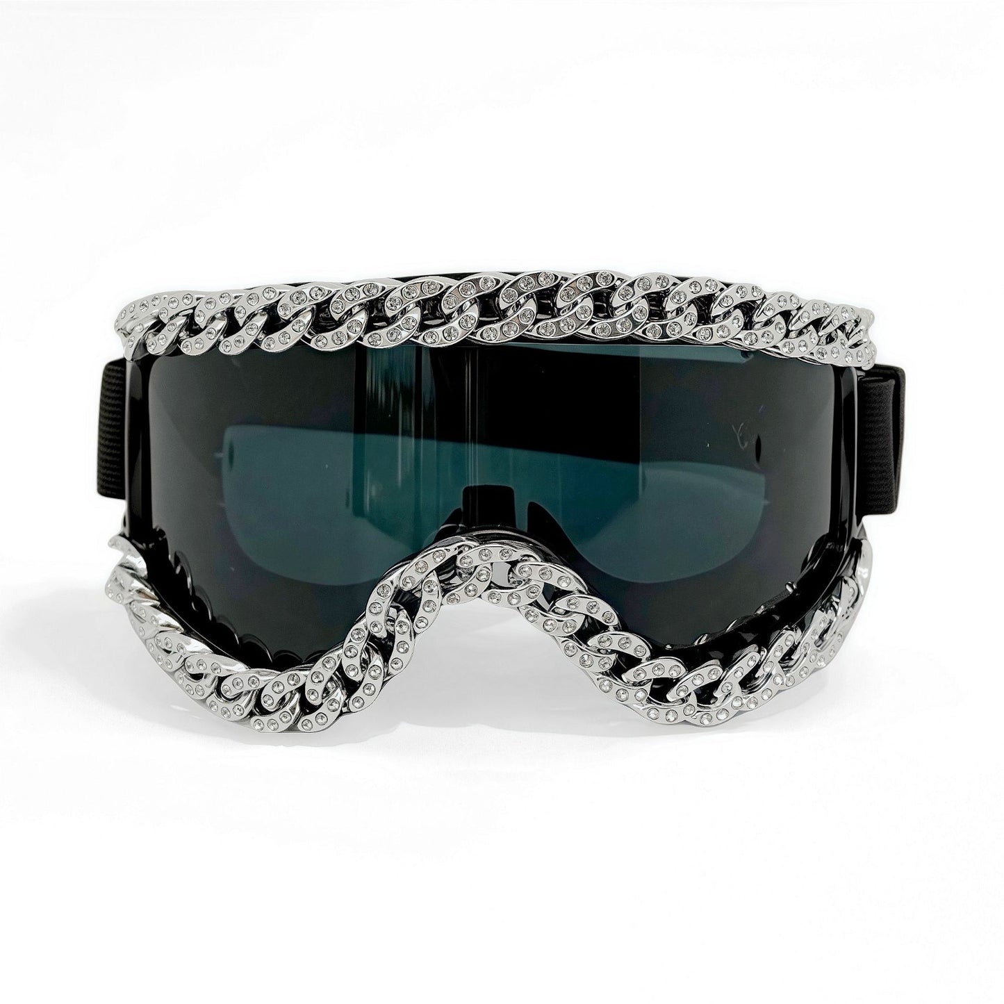 Unisex Skibrille mit funkelndem Kristallrahmen Karnz