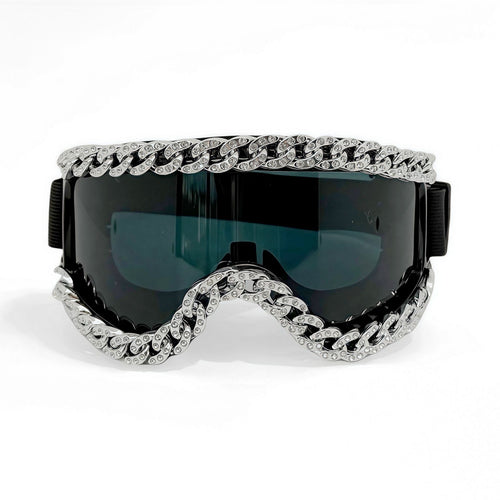 Unisex Skibrille mit funkelndem Kristallrahmen Karnz