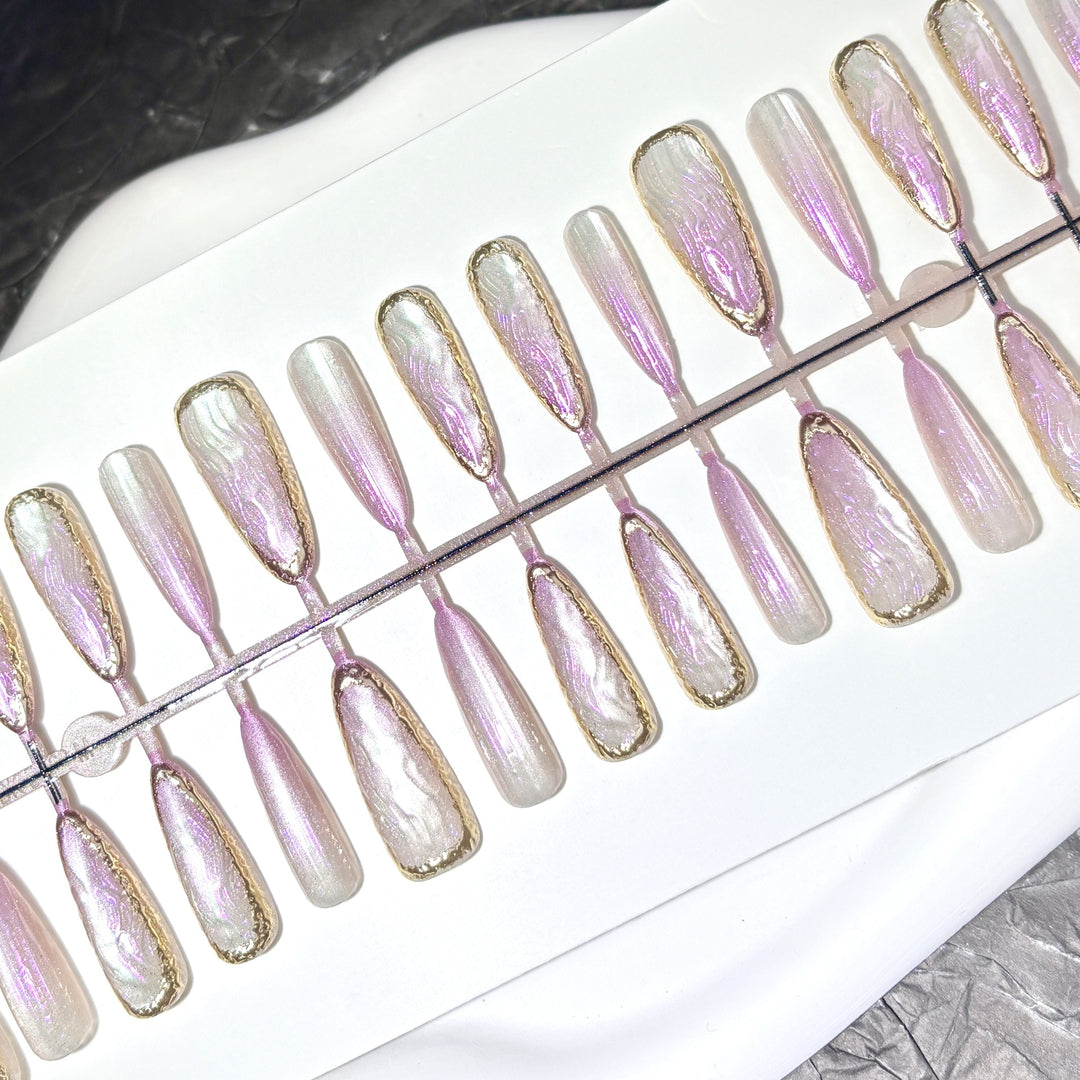 Premium Glossy Gradient Press-On Nail Set