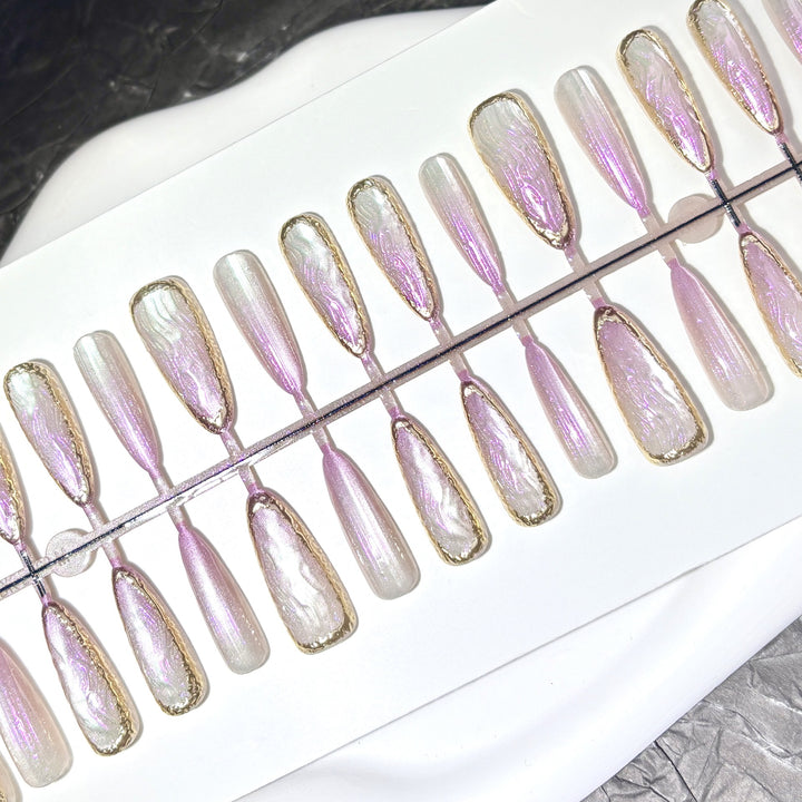 Premium Glossy Gradient Press-On Nail Set