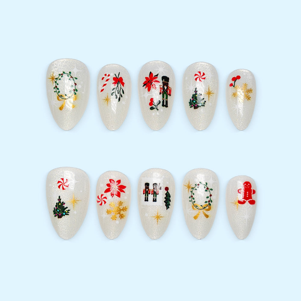 Kunstnägel mit festlichen Weihnachtsmotiven Karnz