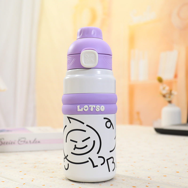 Damen Isolierte Trinkflasche mit lustigem Charakterdesign Karnz