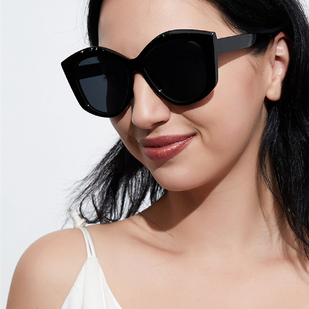 Damen stylische Katzenaugen Sonnenbrille Karnz