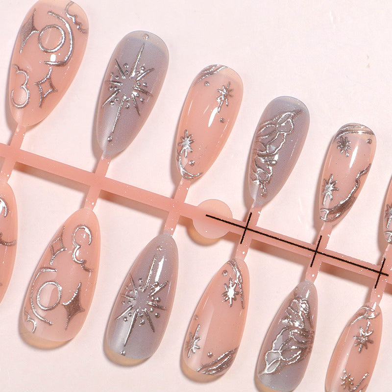 Dekorative von der Galaxie inspirierte Press-On-Nagelkunst Karnz